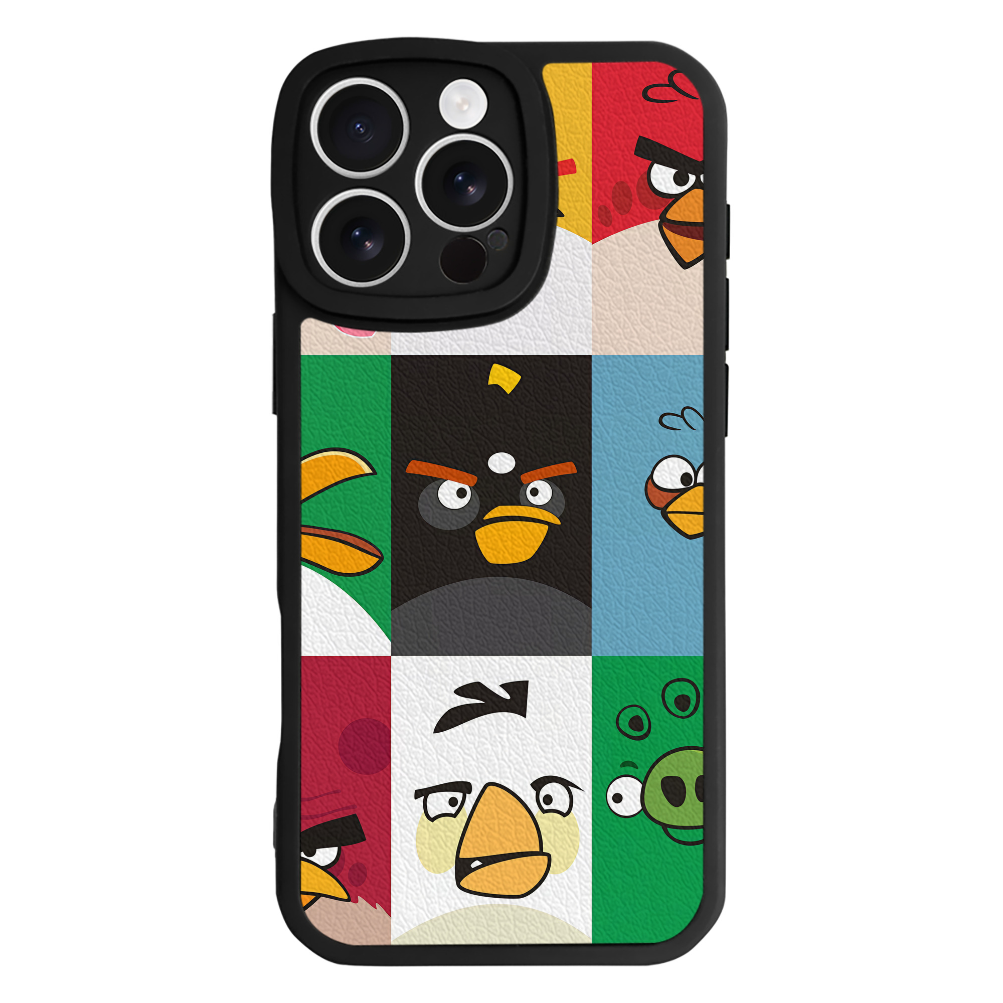 （画像用） Angry Birds アングリーバード 【iPhone 16シリーズ対応】シリコンスマホケース（レザー調） 材質：シリコン